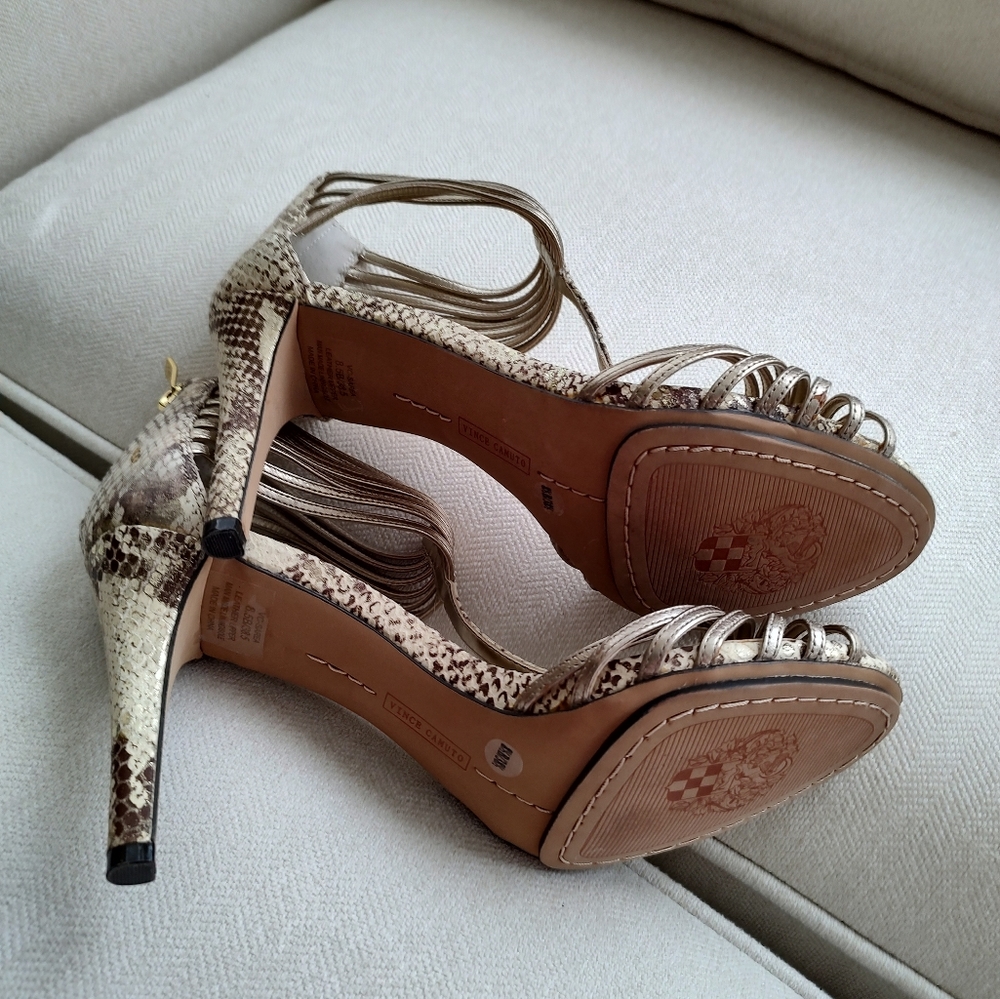 Vince Camuto Snake Print Heels - Picture 4 of 7